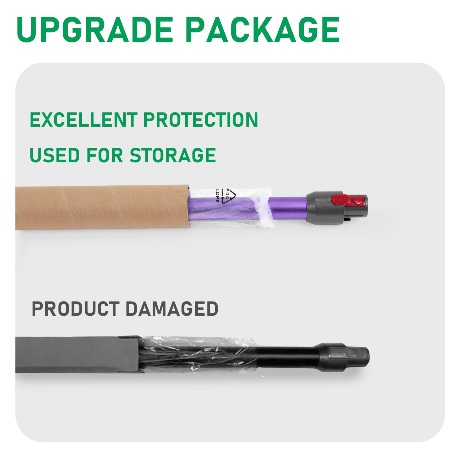Klypticfit extension wand assists cleaning high shelves and ceilings.