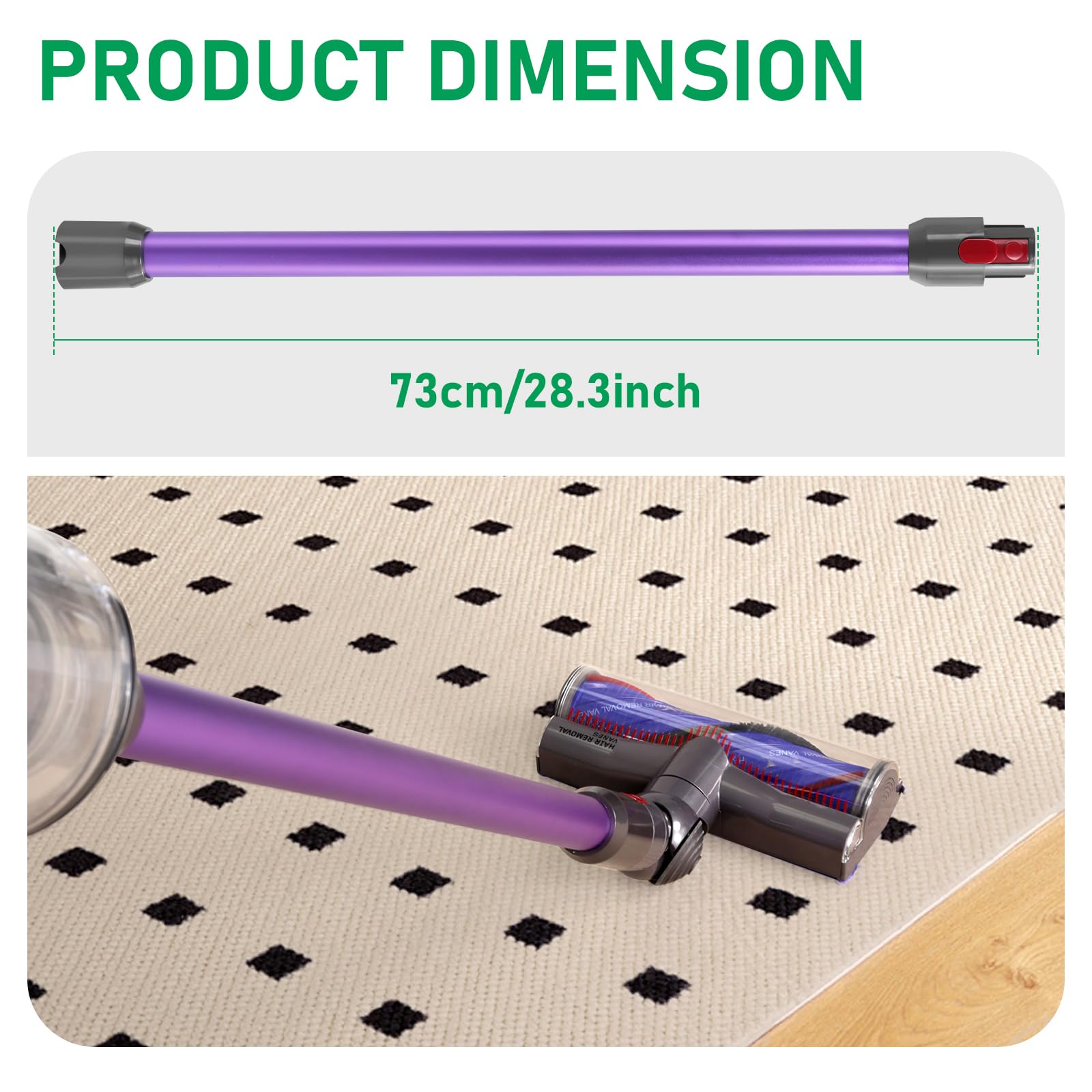 Klypticfit extension wand with one-button installation for quick setup.
