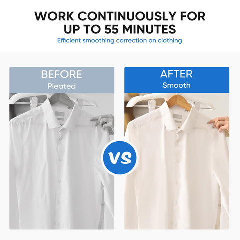 KMFurnila garment steamer wheels enable effortless portable ironing around the wardrobe.