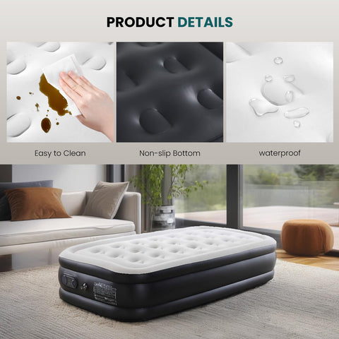 KMFurnila portable air bed with carry bag for sleepovers and trips.