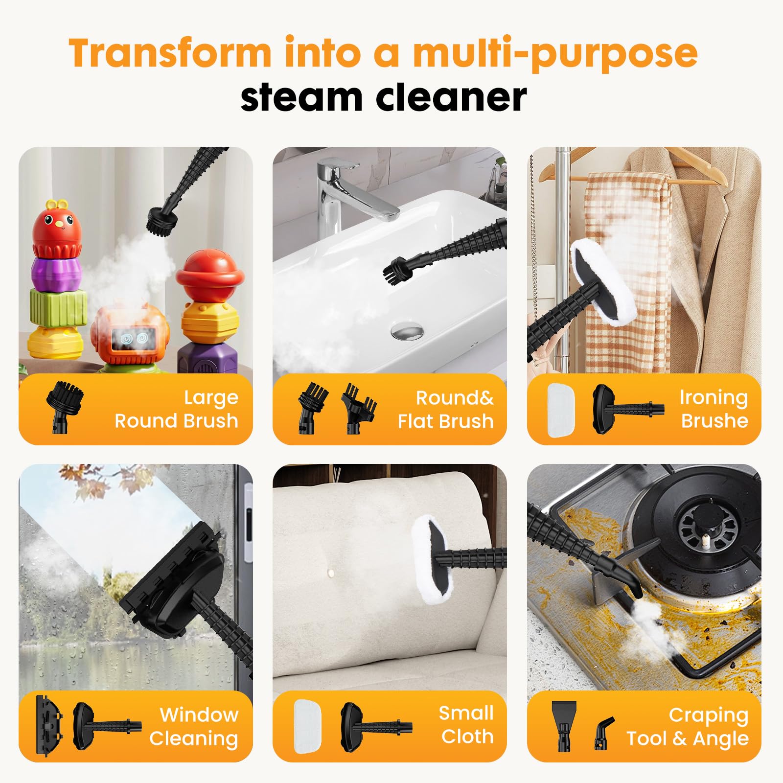 KMFurnila steam reaches 212°F for powerful, fast floor cleaning.