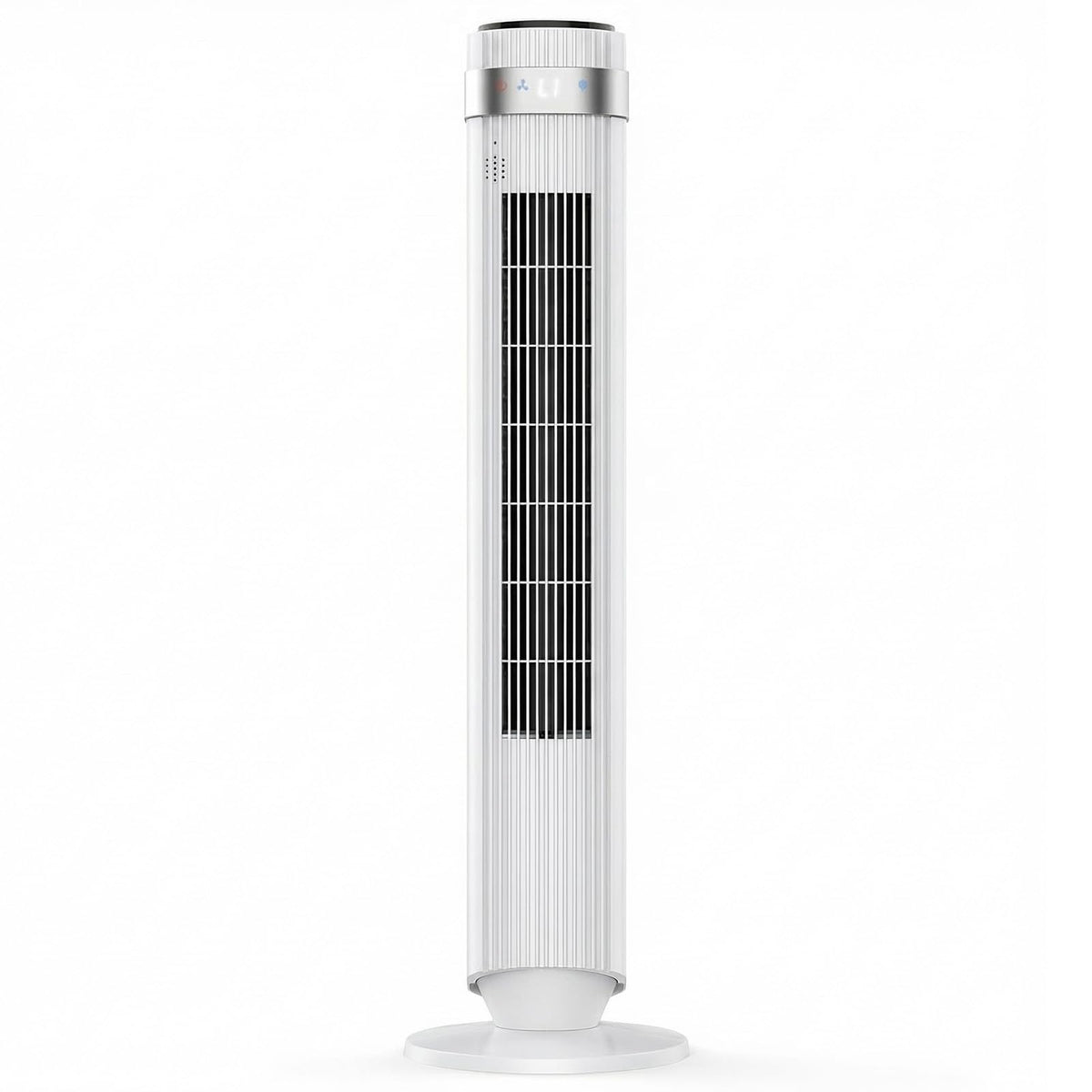 KMFurnila Tower Fan with remote control for convenient bedroom cooling.