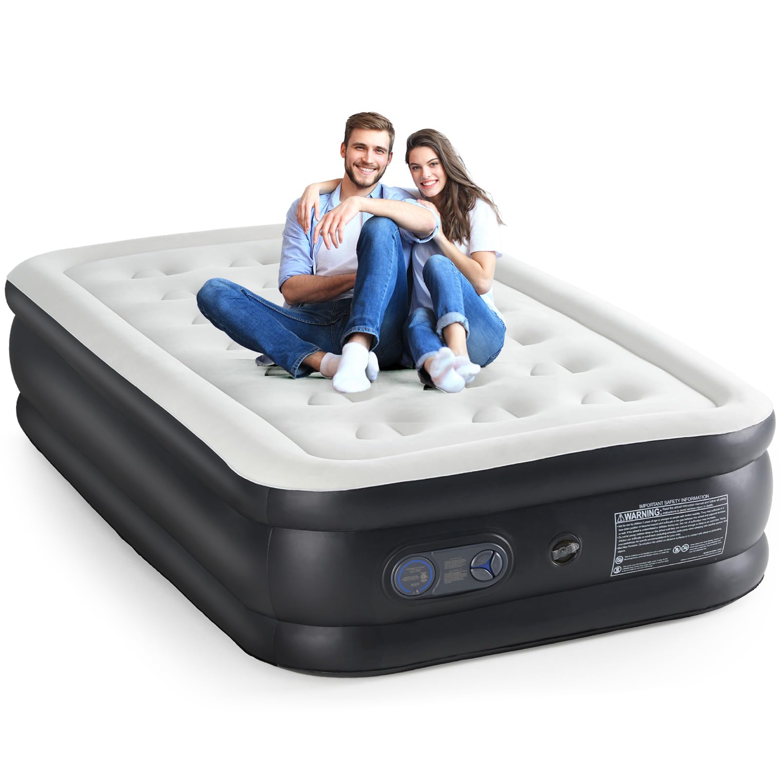 KMFurnila twin air mattress with built-in pump for quick setup and guest comfort.