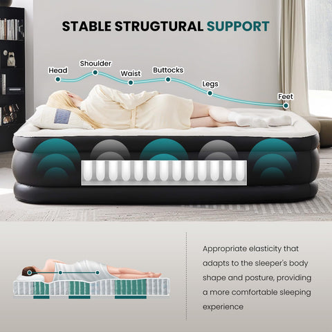KMFurnila built-in pump inflates quickly for effortless setup.