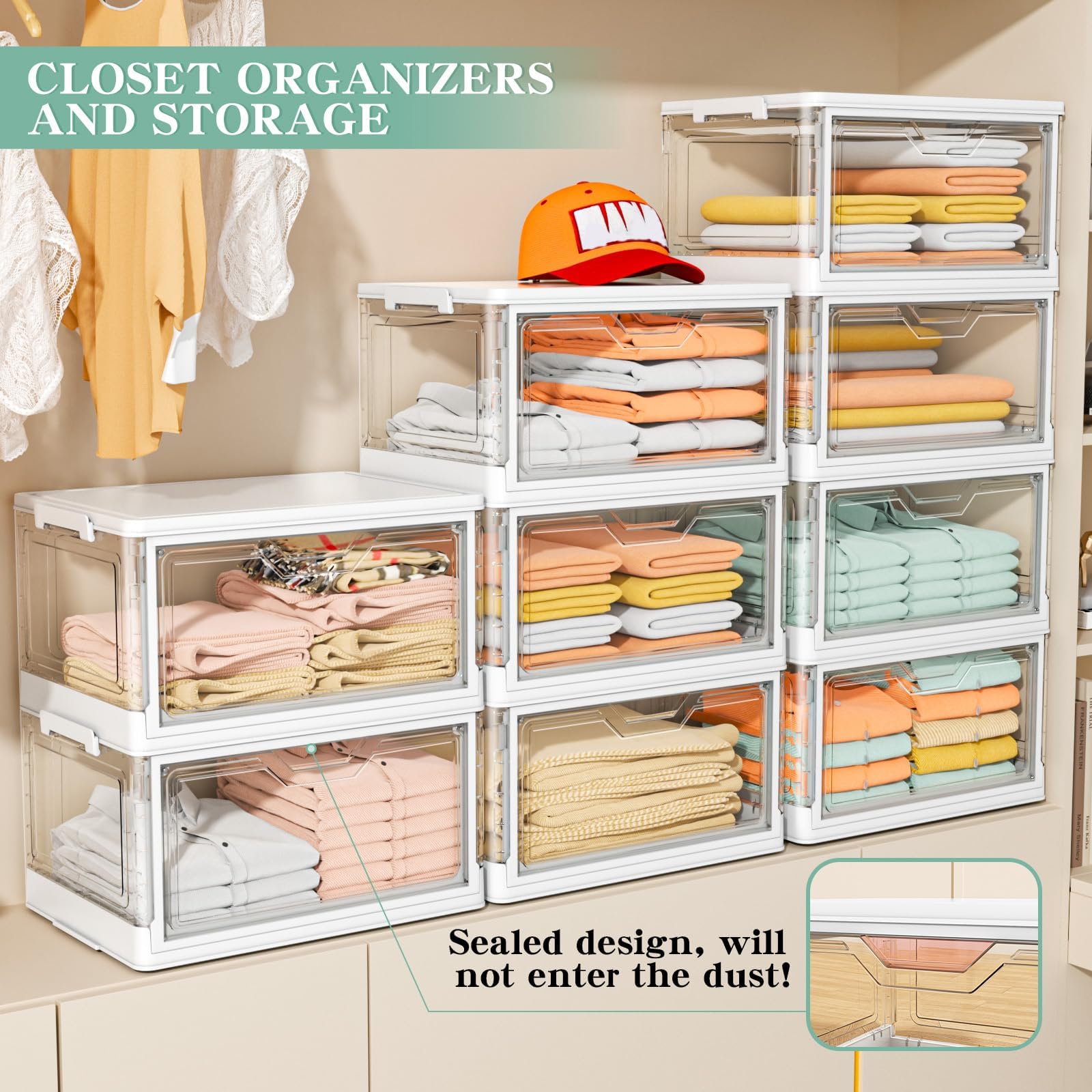Kmiectse foldable storage bin, collapsible design for space-saving setup.
