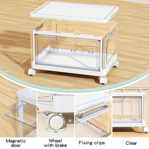 Kmiectse bin with magnetic door, top lid access and dust-free storage.