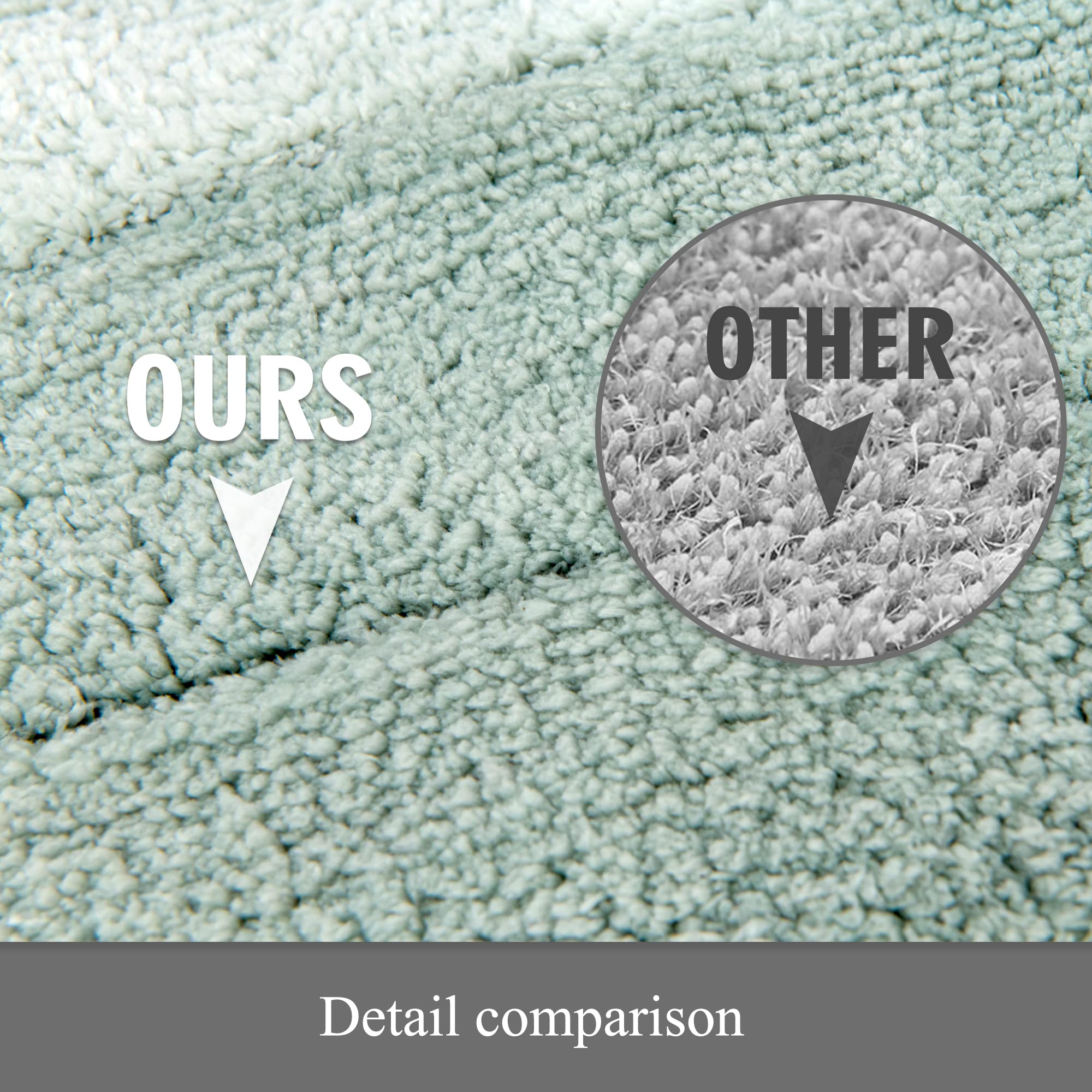 Kmson ombre bath mat absorbs moisture quickly to protect flooring.