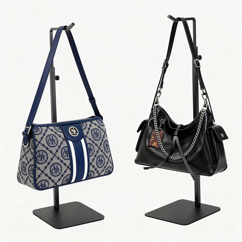 KMtilsh two-pack purse display stands front view neatly showcasing bags