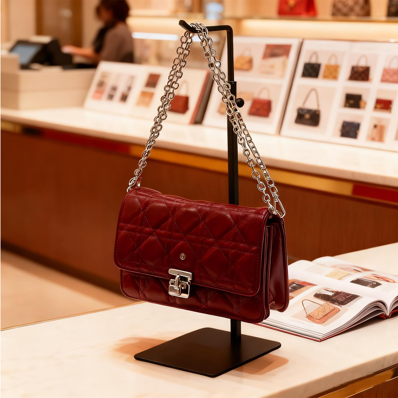KMtilsh two-pack in-store display demonstrates organized boutique presentation