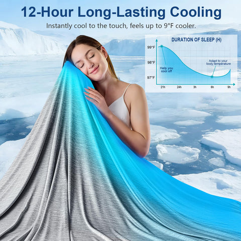 KMUSET double-sided cooling blanket offers instant relief on hot evenings.
