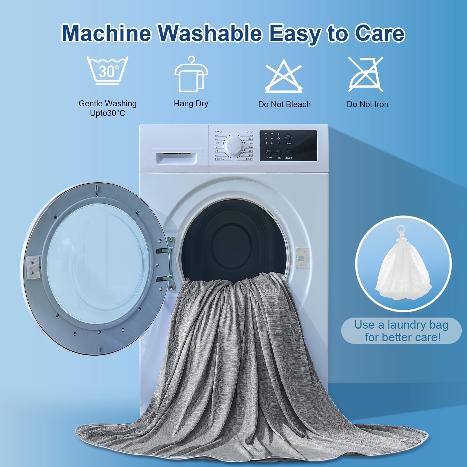 KMUSET easy-care blanket is machine washable for busy lifestyles.