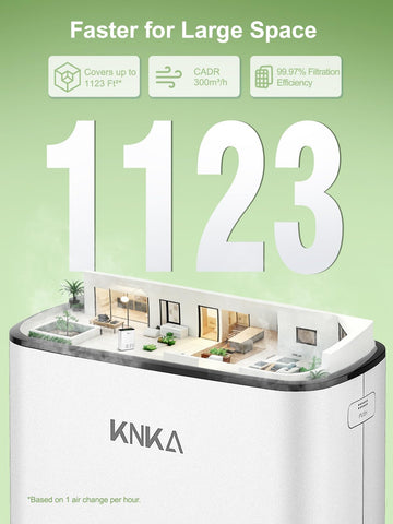 KNKA APH3000 with AQI display to monitor air quality at a glance.