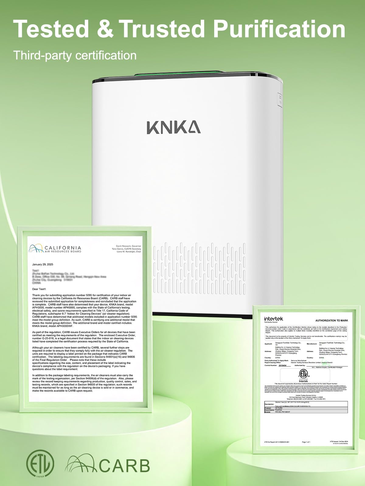 KNKA APH3000 turbo mode speeding up purification when needed.