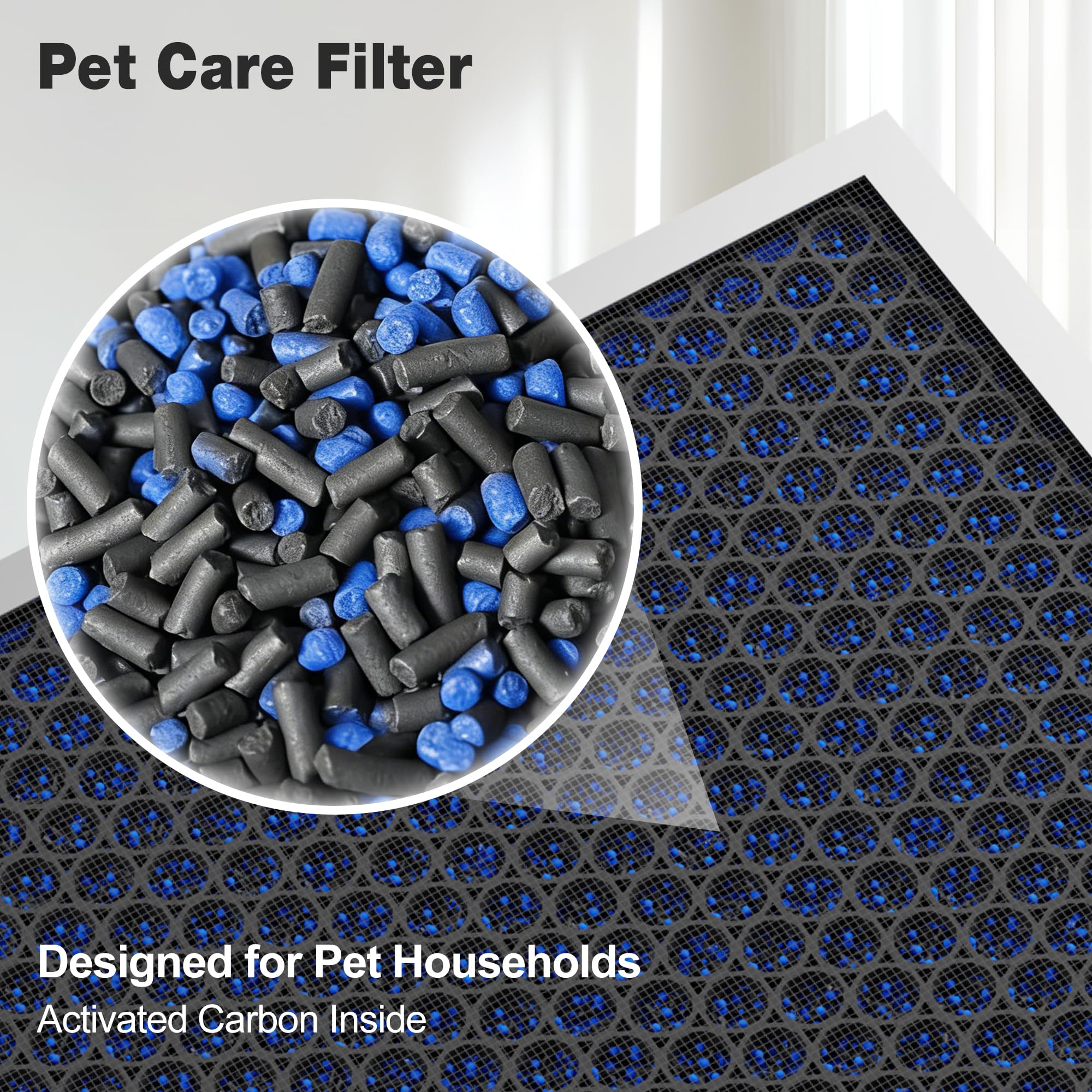 KNKA HEPA plus activated carbon layer for dust, pollen, and odor control.