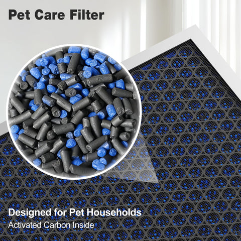 KNKA HEPA plus activated carbon layer for dust, pollen, and odor control.