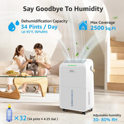 KNKA dehumidifier drain-hose-connection enabling continuous drainage for hassle-free use