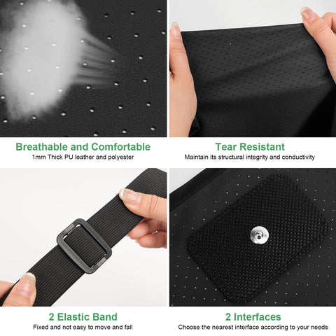 Knocoka grounding mat on bed with PU leather side up for use.