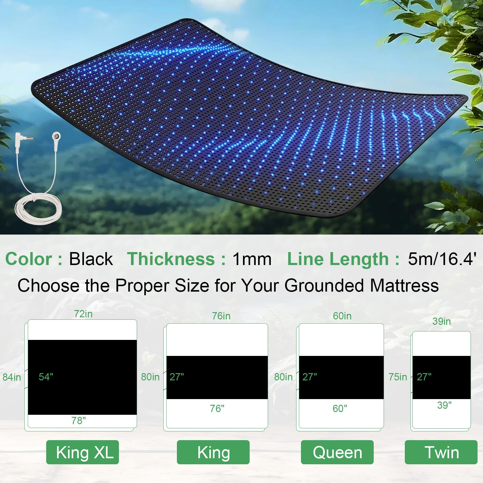 Knocoka grounding mat portable design ideal for travel and home use.