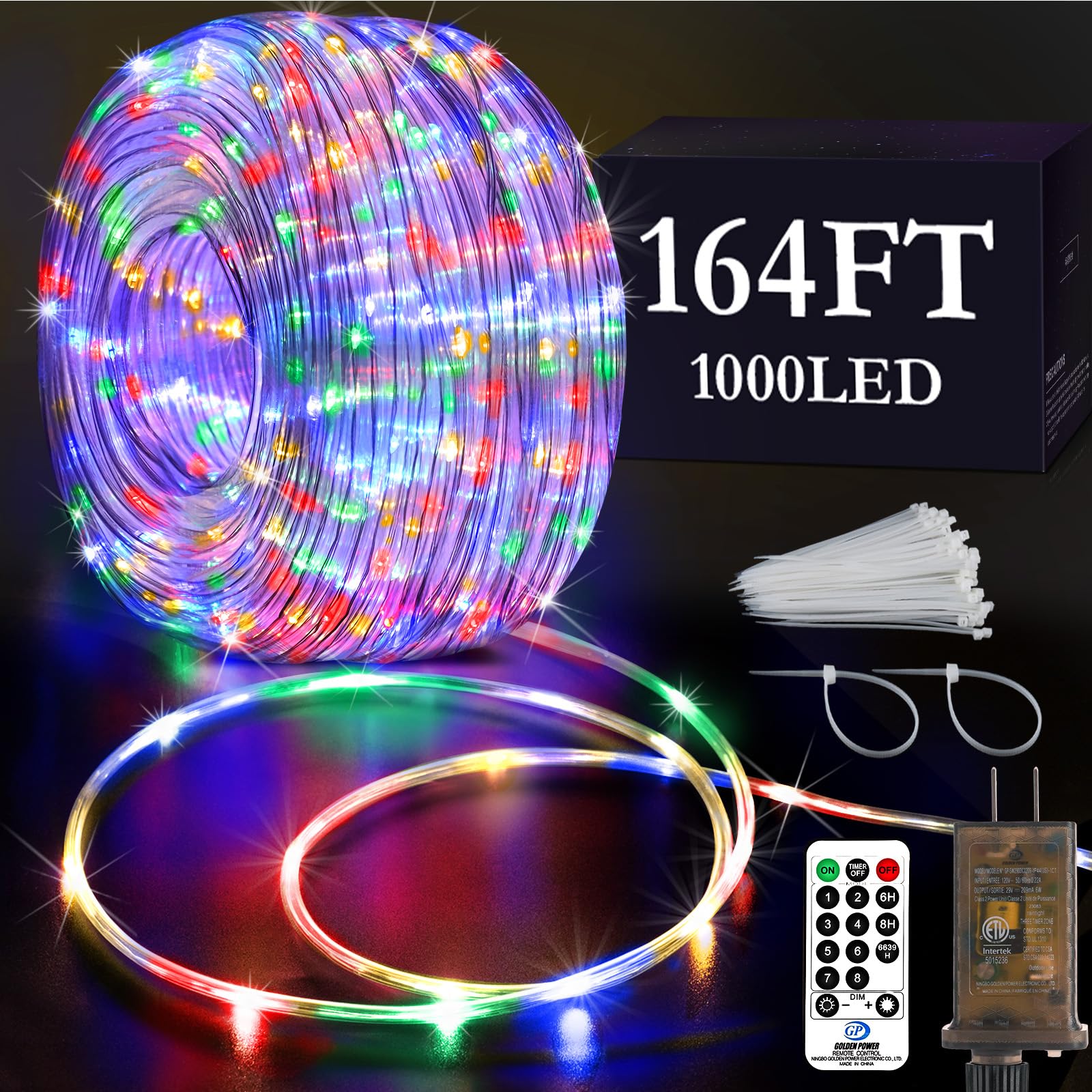 KNONEW 164ft outdoor rope light with clear tube for vivid exterior ambiance.