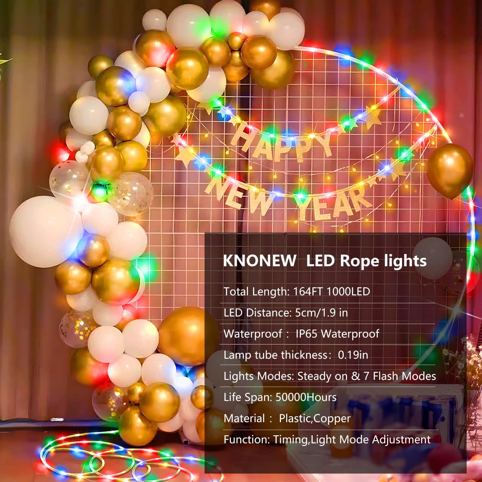 KNONEW rope light for RV or camper décor.