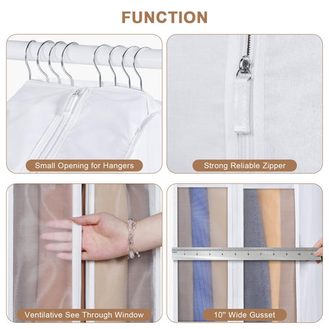 Kntiwiwo garment bag features a 10-inch gusset for spacious, wrinkle-free storage.