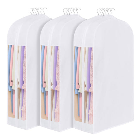 Kntiwiwo cotton garment bag for hanging clothes with breathable fabric keeps garments fresh.