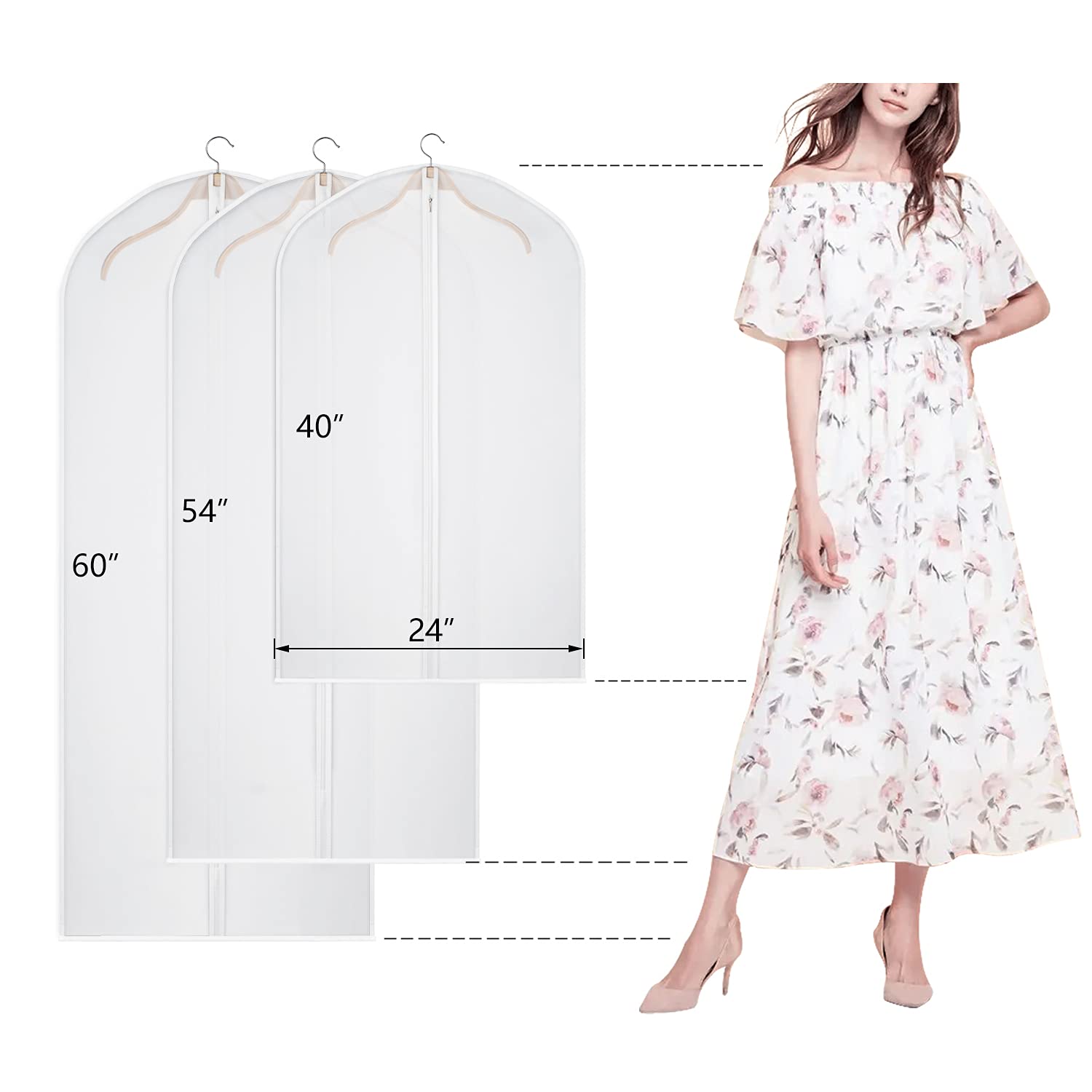 Kntiwiwo PEVA garment bag provides water resistance and clean storage.