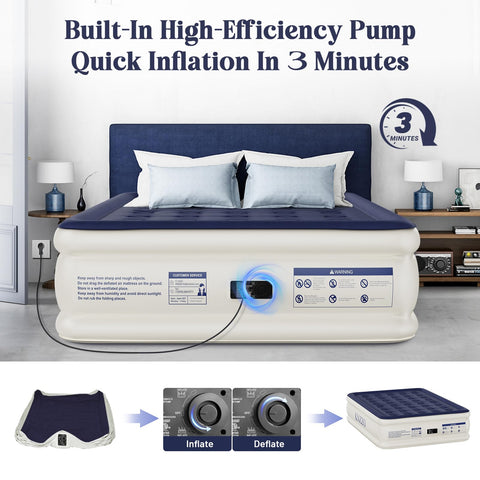 KNZZO air mattress showing 40 independent chambers for stable support.