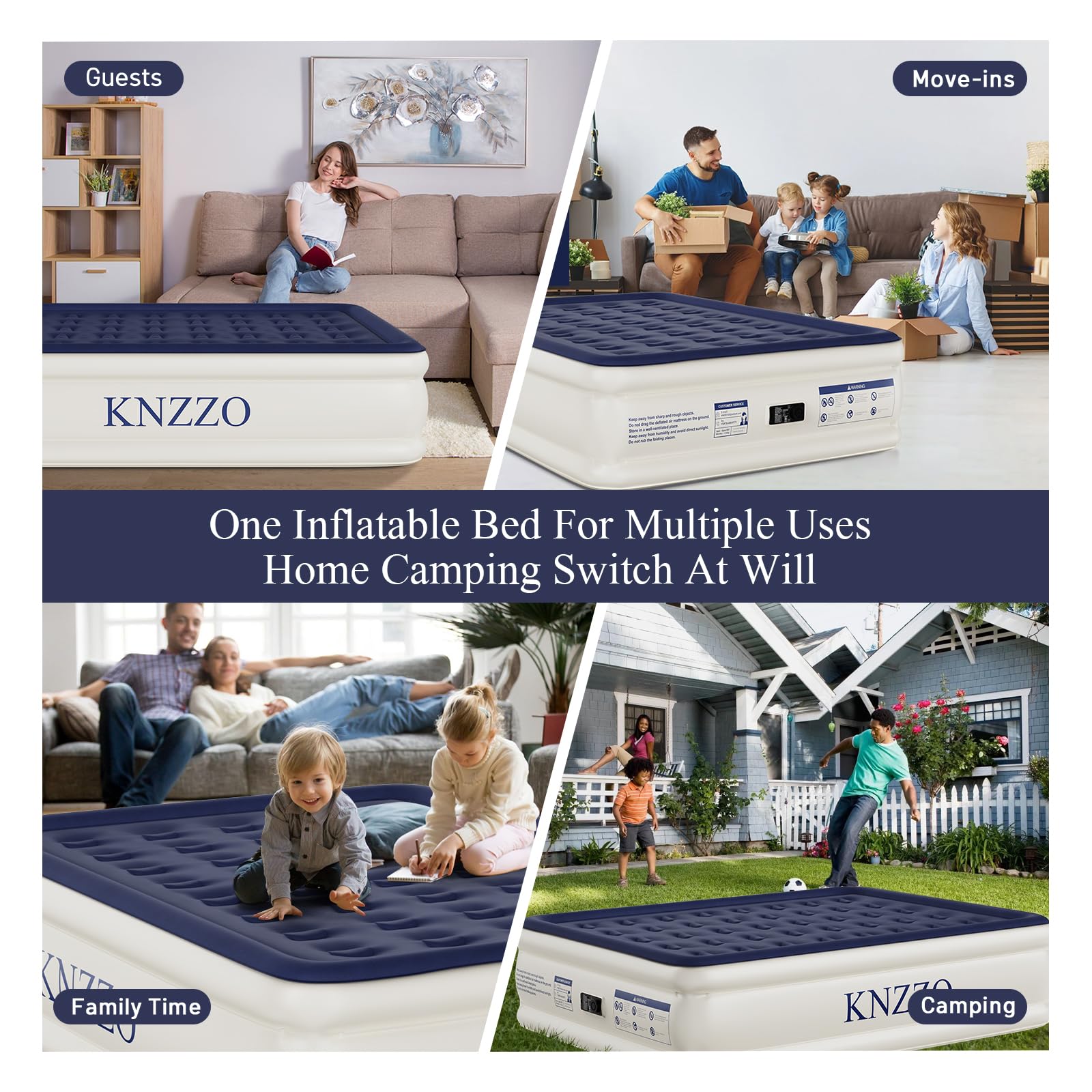 KNZZO mattress folded and stored in its storage bag for portability.