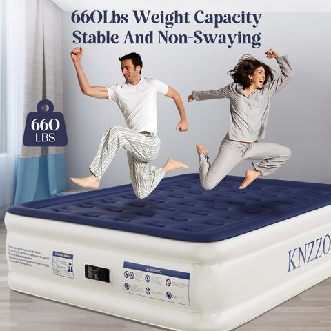 KNZZO queen mattress with soft flocked top for plush comfort.