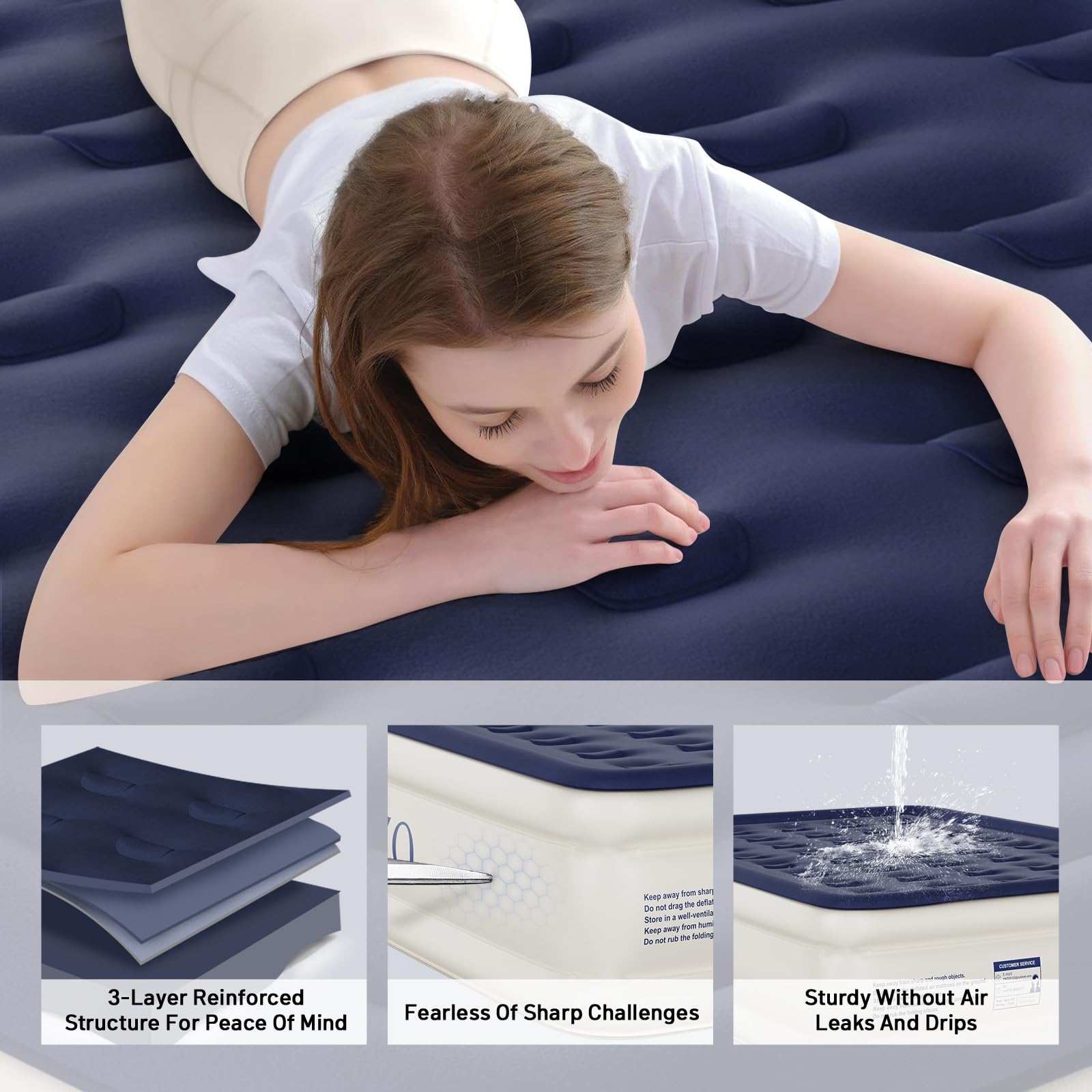 KNZZO queen mattress supports up to 660 pounds for diverse sleeping needs.