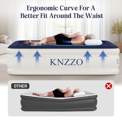 KNZZO twin air mattress ideal for guests at home or camping trips.