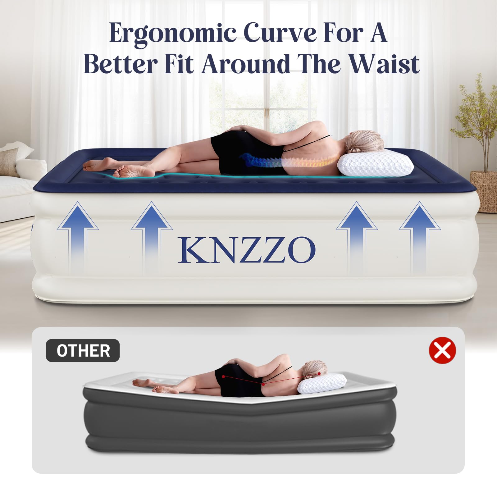 KNZZO non-slip flocked surface keeps you steady at night