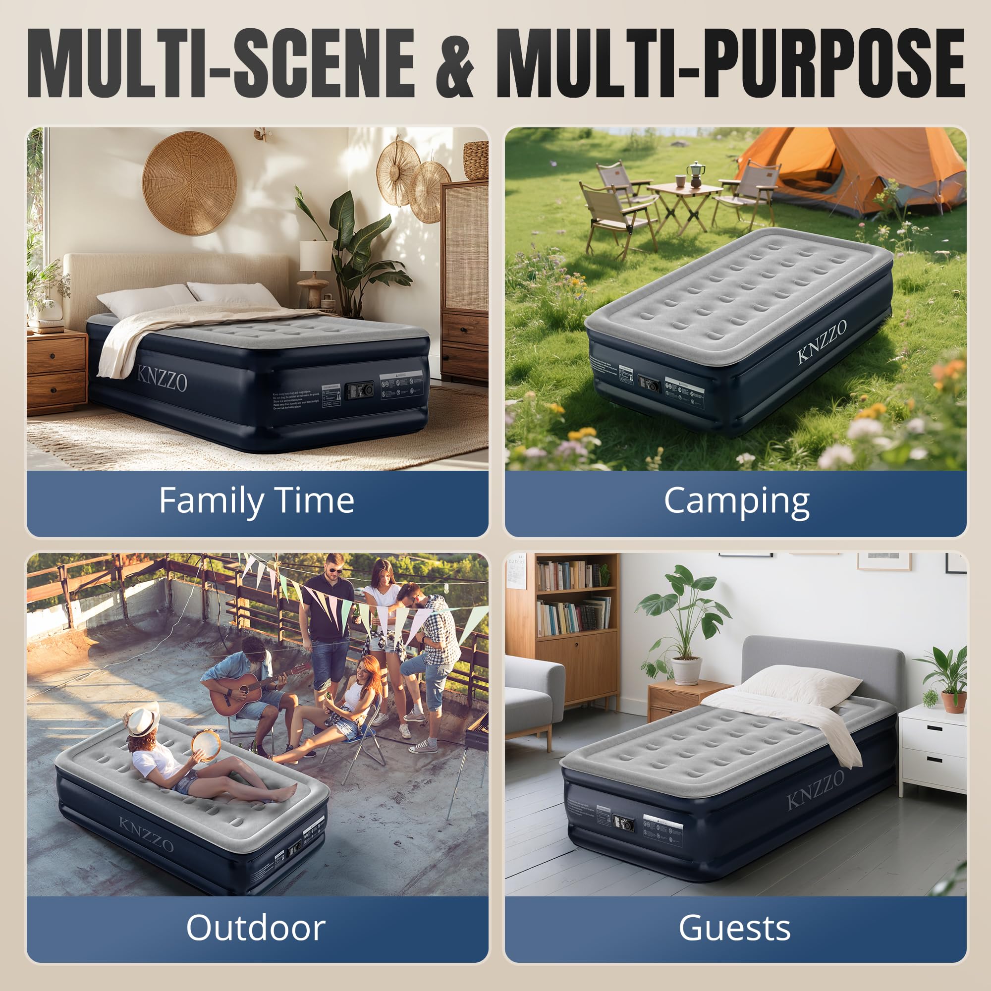KNZZO mattress ideal for camping thanks to portability