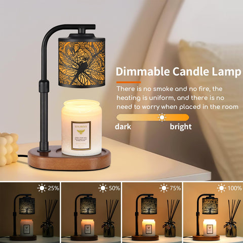 Dragonfly shade warmer compatible with jar candles and wax melts