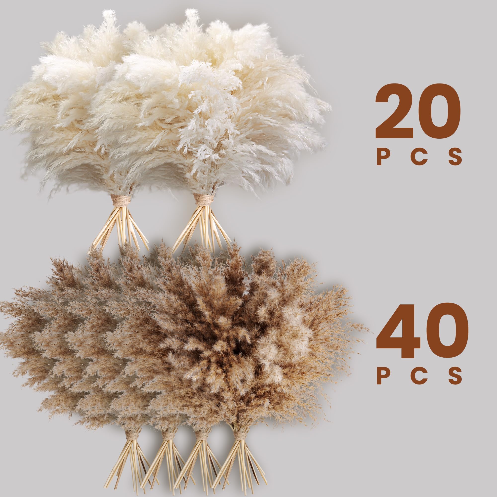 Kocat boho pampas grass decor enhances living room styling on a table.
