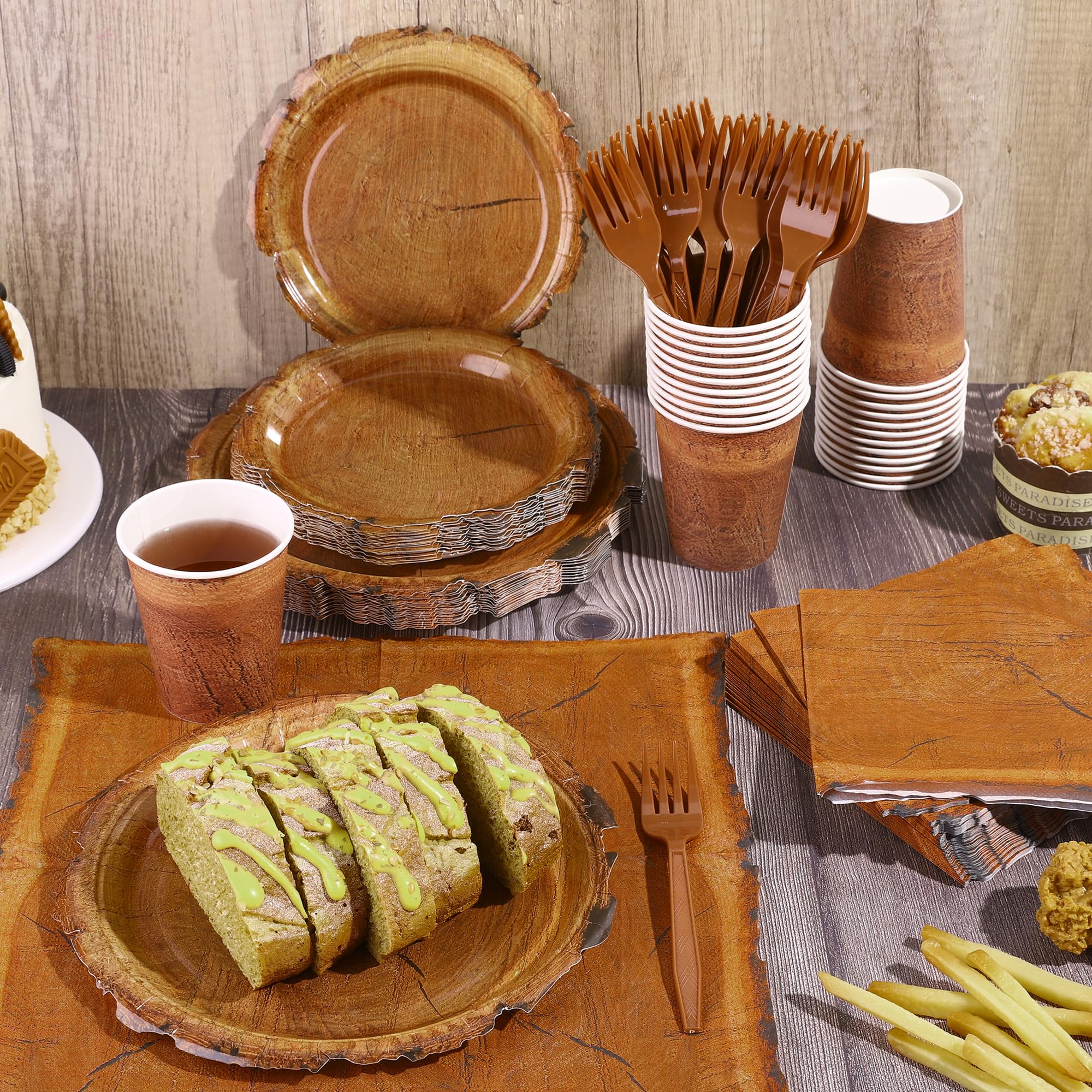Kochorie wood grain napkins 16.5cm for rustic table decor and cleanup