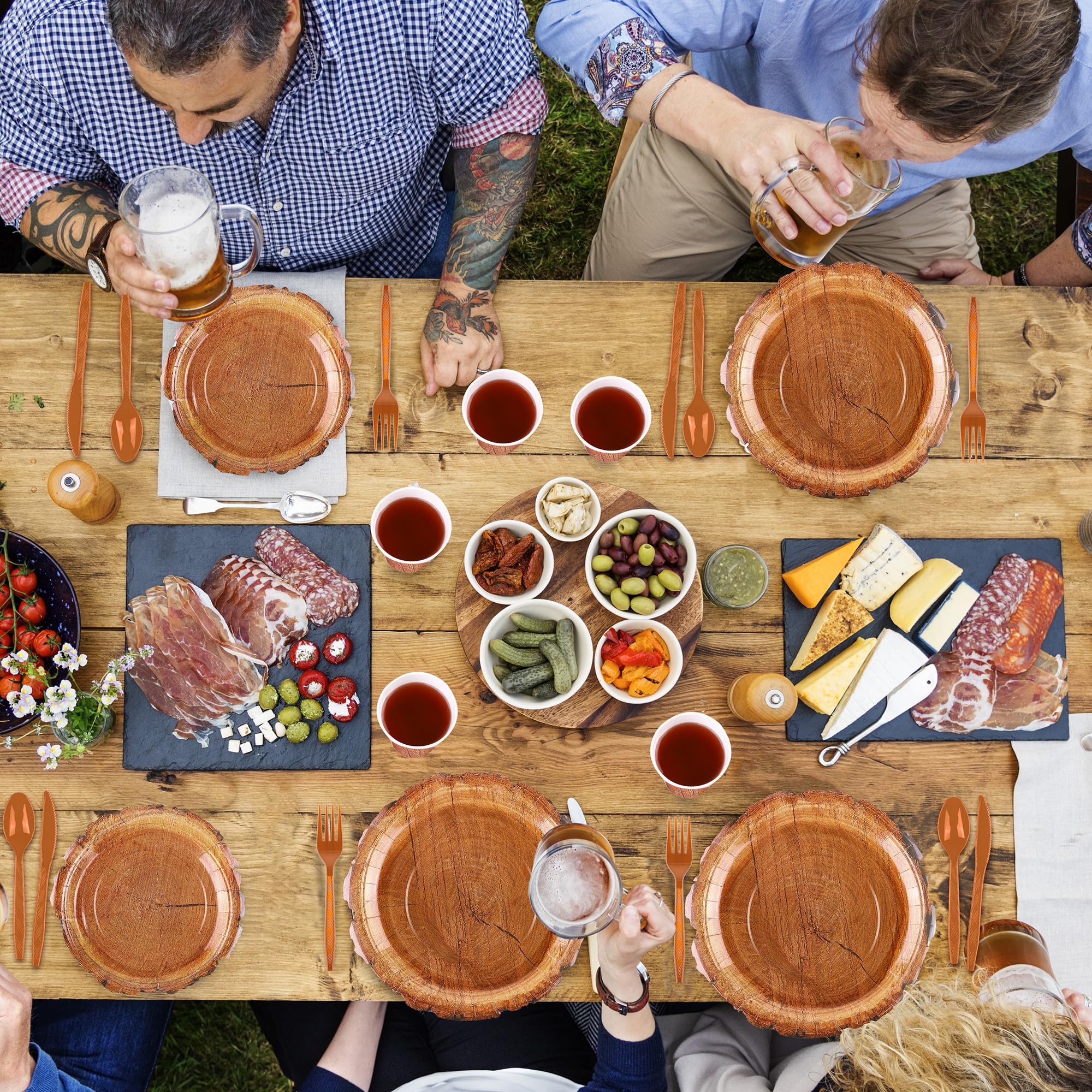 Kochorie forest-themed table setting display for easy outdoor entertaining