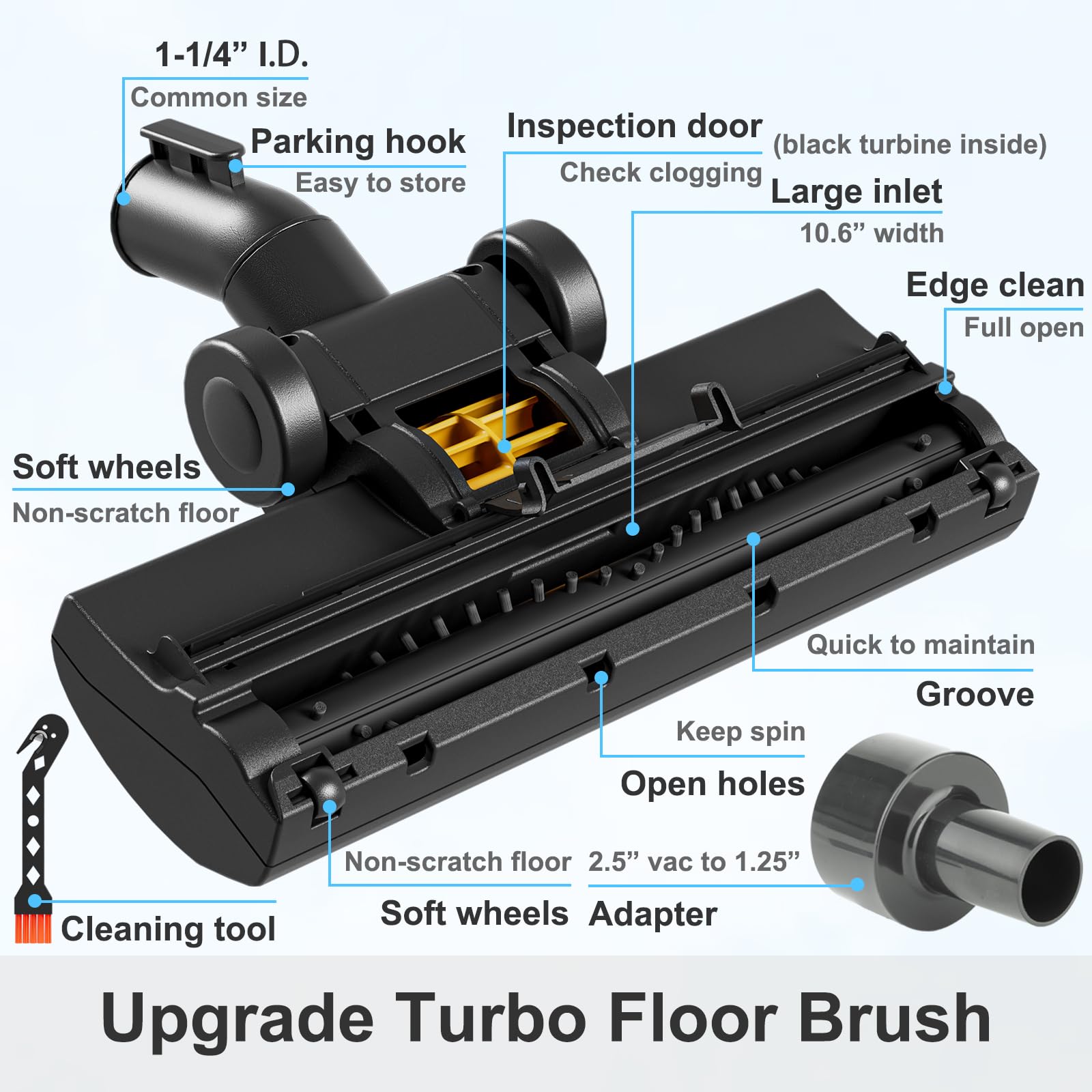 Kodahome powerful bristles lift debris while protecting surfaces