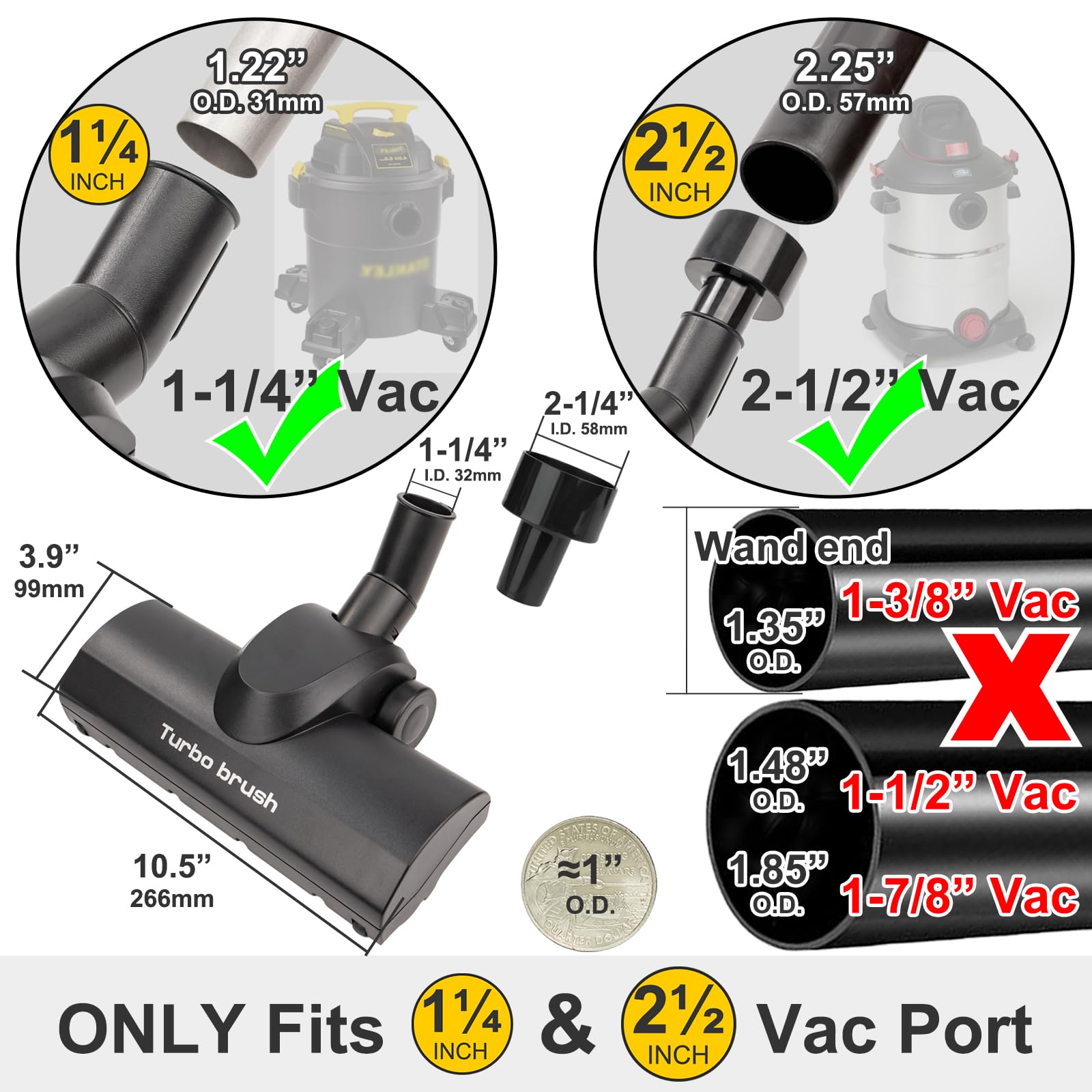 Kodahome hose adapter 2-1/2 inch works with larger hose systems