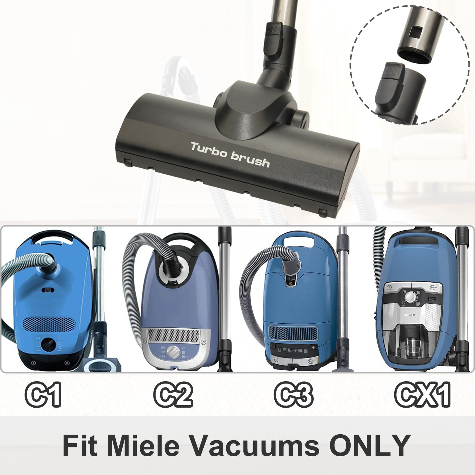 Kodahome Turbo Brush in action with air-driven rotation on carpets demonstrates lift.