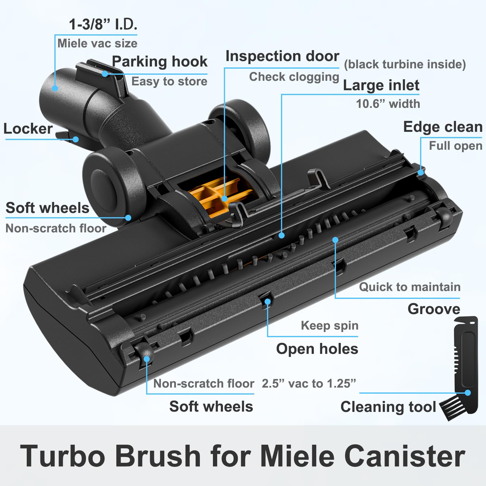 Kodahome Turbo Brush durable black housing stands up to daily use.