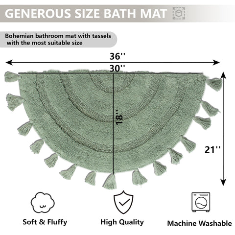 KOEXM half-circle boho rug is machine-washable, making maintenance quick.