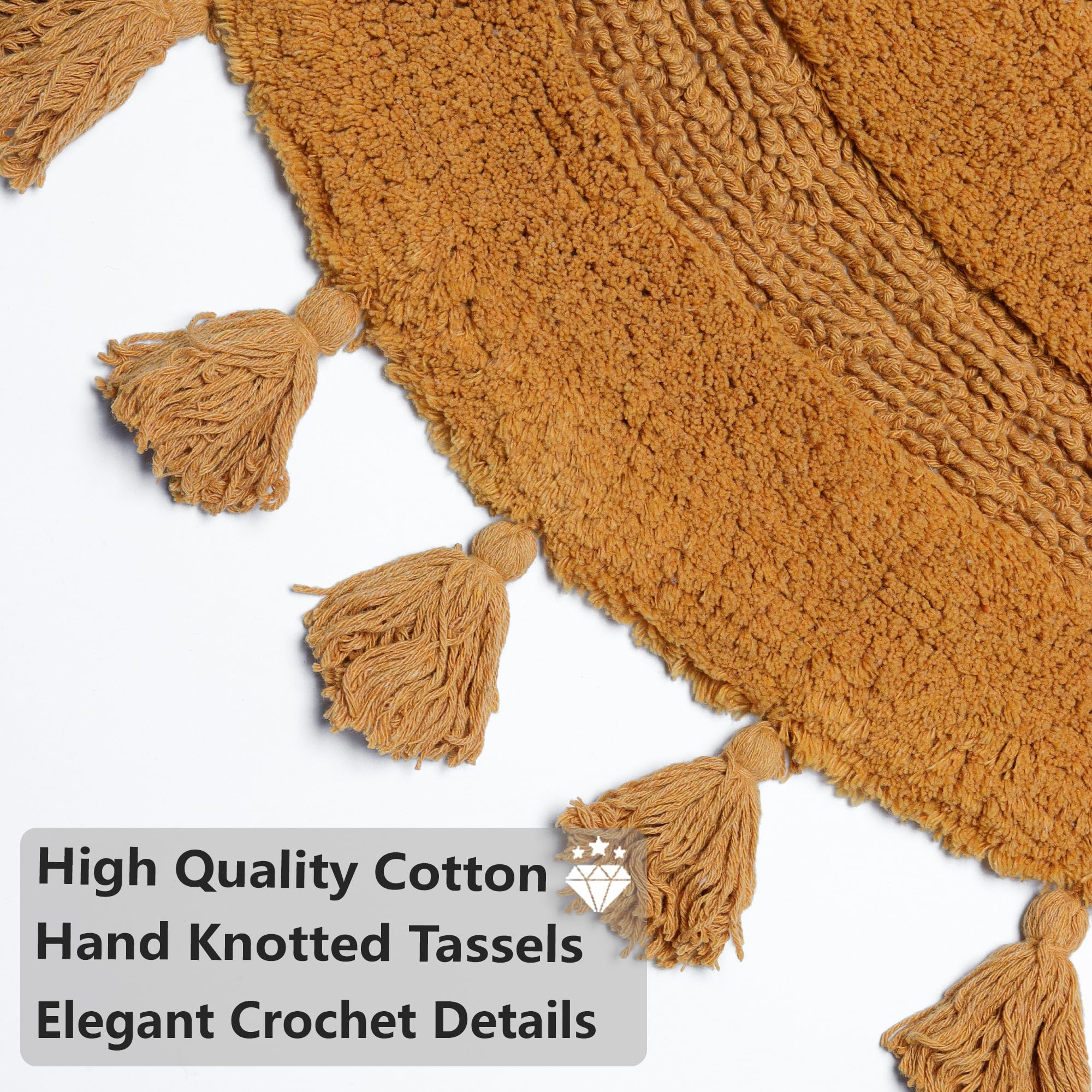 KOEXM rug with non-slip backing helps grip wet bathroom floors.