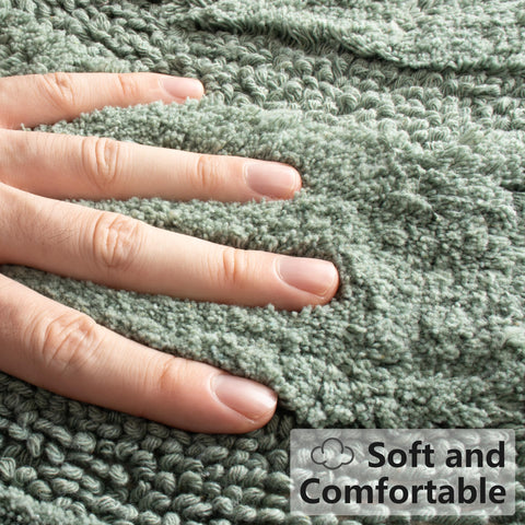 KOEXM half-circle boho rug texture close-up shows cotton weave and premium feel.