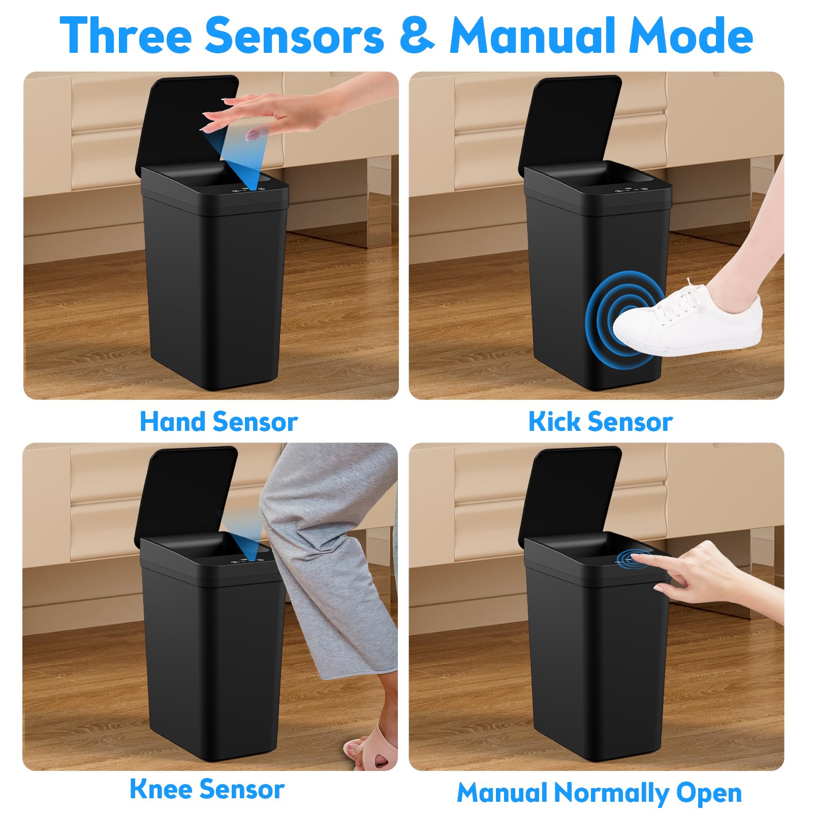 KOEYLE automatic lid opening is triggered by motion in the sensor bin.