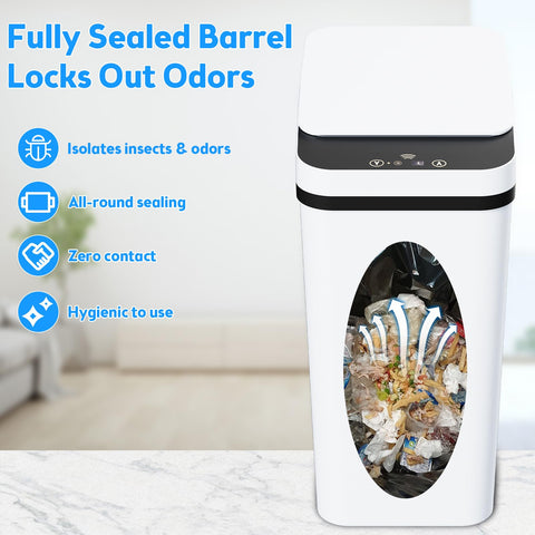 KOEYLE IPX5 waterproof trash can withstand bathroom splashes.