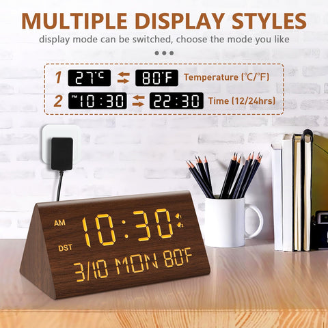 Kogonee clock USB charging ports keep devices powered at bedside.