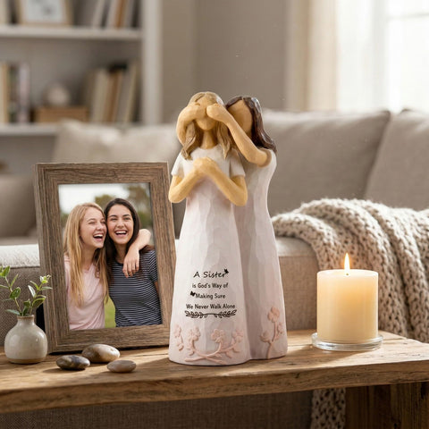 Kohehe sister gifts figurine on shelf for warm home decor