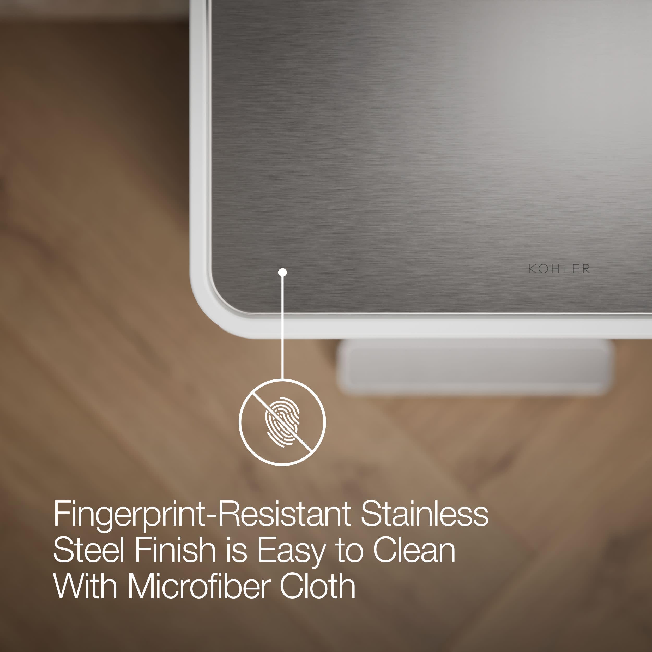 Kohler 20940-STW rim-lock feature speeds bag changes.